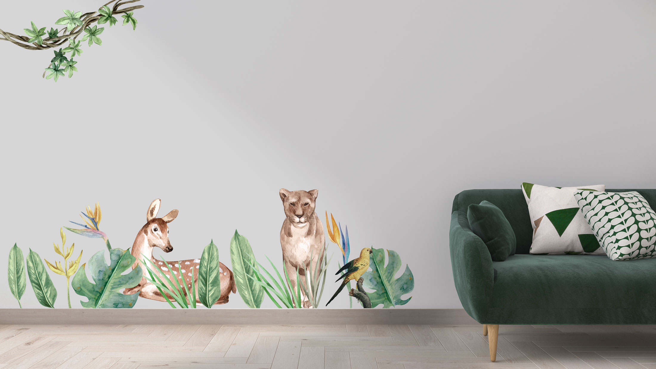 Cute Safari Animals, Big Wall Sticker Wall Decals - Déco Wallpaper